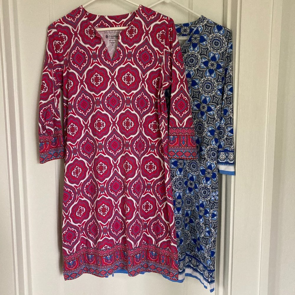 Bundle of two Coolibar Oceanside tunic dresses size S